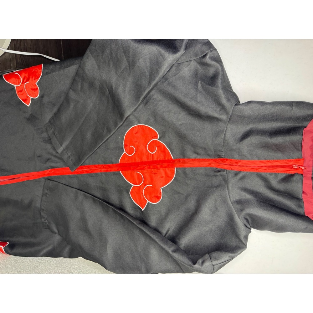 Naruto Shippuden Akatsuki Cosplay Cloak Robe Black Red Cloud Anime Costume